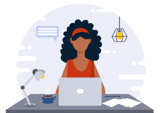 A person on the laptop and typing