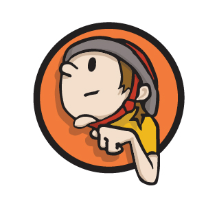 A cartoon character placing one finger under its chin