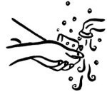 handwashing under tap with soap and water