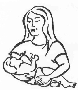 breastfeeding baby on breast same side as arm holding baby
