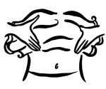warm wet towel being held against breasts/chest