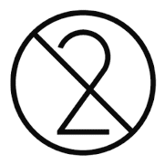 the number two in a circle with a bar through it