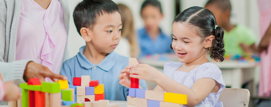 Boy and girl playing
